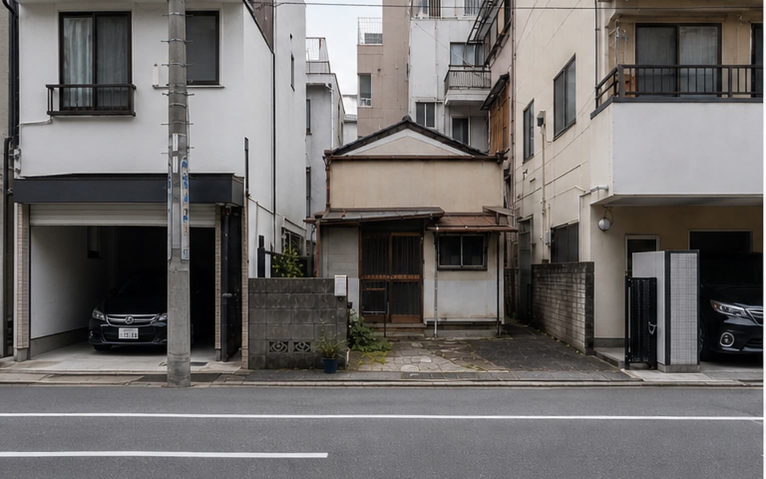 AI House Rendering For Real Estate 密集市街地 変更前