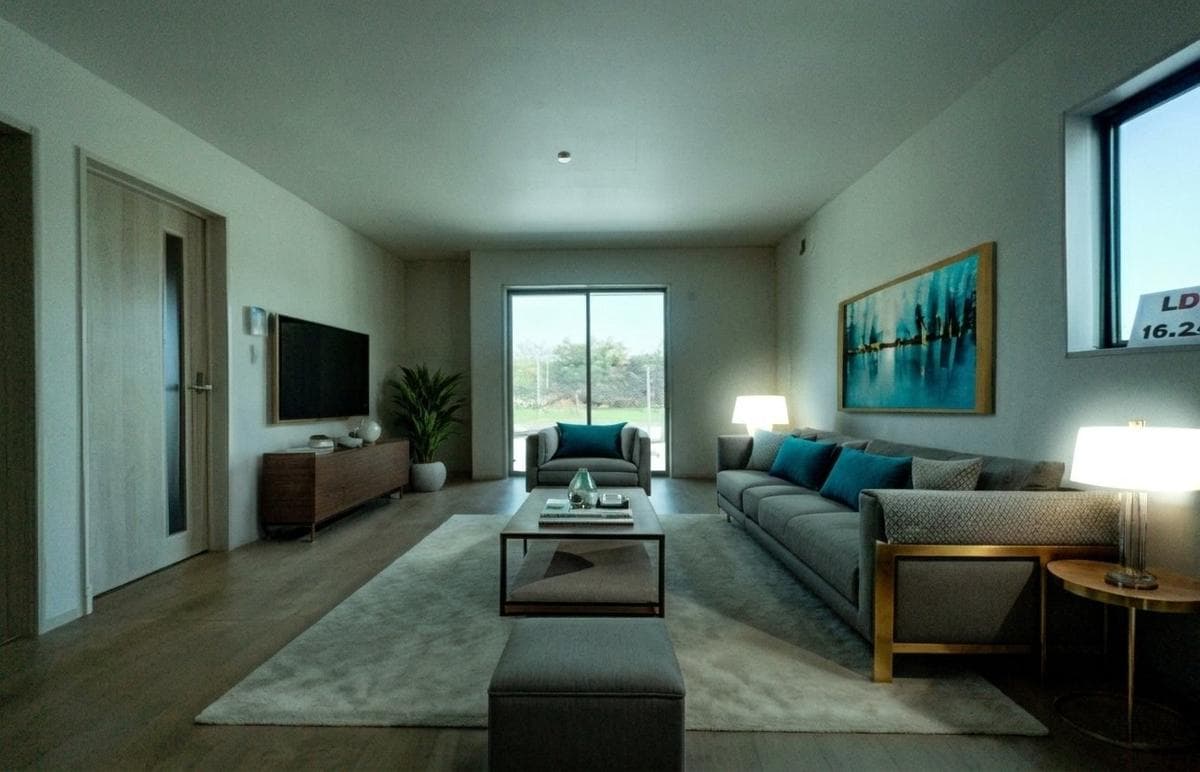 Dark low-resolution real estate listing photo before AI editing