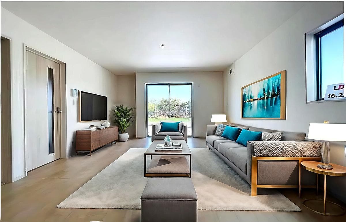 Crisp bright real estate listing photo after AI editing