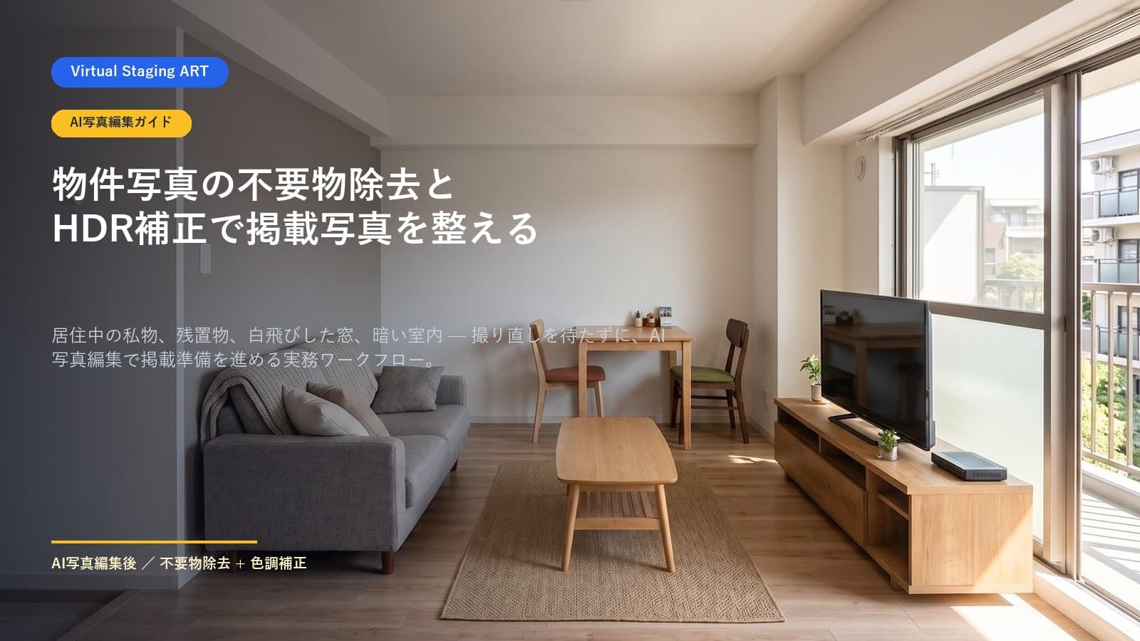 物件写真の不要物除去とHDR補正：AIで掲載写真を整える実務ワークフロー