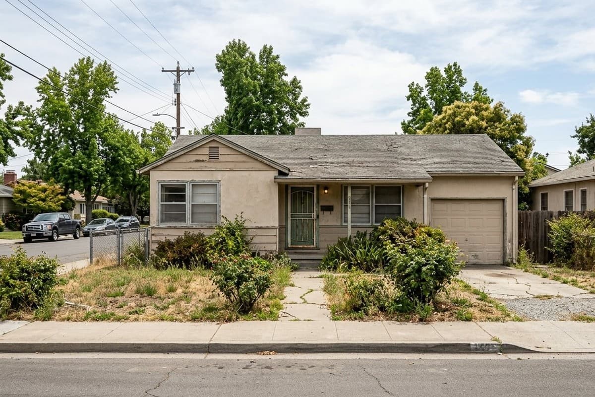 Dated teardown property before AI house rendering