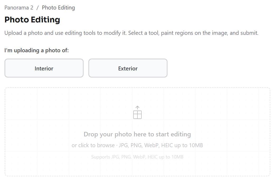 AI Photo Editing For Real Estate - upload a listing photo to edit