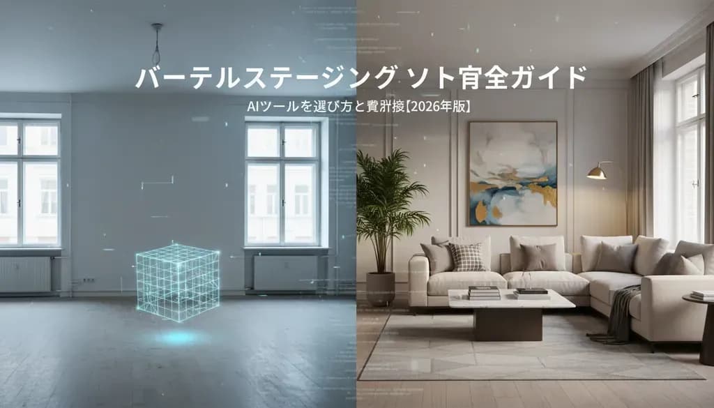 バーチャルステージング ソフト完全ガイド：AIツールの選び方と費用比較【2026年版】