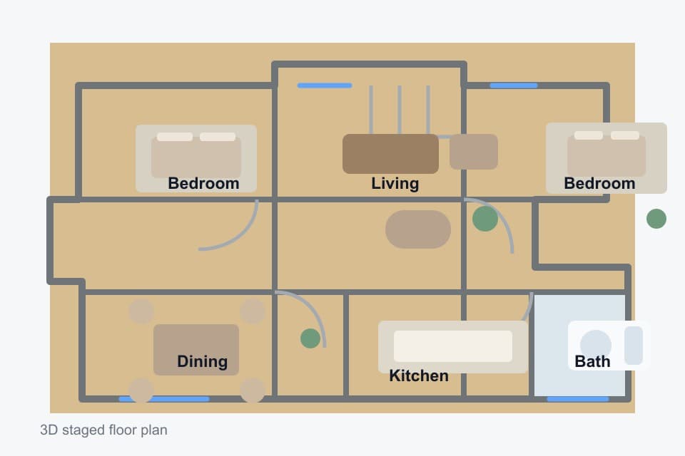Floorplan after staging and cleanup